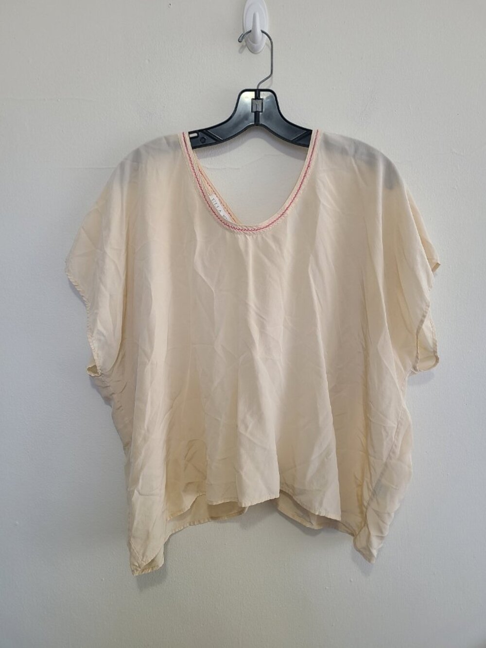Ulla Johnson Blouse Cream Silk Top size 8